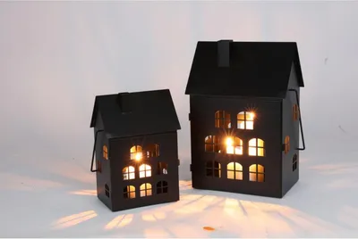 Produktbild von 4x 2tlg. Set Metalllaternen – dekorative stabile Laternen aus Metall für Kerzen LED-Lichter Innen- und Außendeko ideal für Wohnzimmer Terrasse Events und Gastronomie