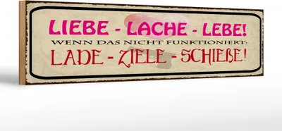 Produktbild von Holzschild Lebe Lache Liebe, 46 x 10 cm, Holzschilder Spruch Glück Weisheit