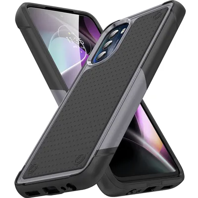 Obrázek produktu pro Pouzdro pro Motorola Moto G (2022), vojenská kvalita, nárazuvzdorné hybridní 2v1 tvrdý PC a měkký TPU pouzdro Šedá černé