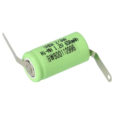Obrázok produktu pre Batériový článok 1,2 V 650 mAh 2/3AA s pájkou Z NiMH