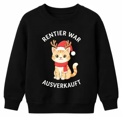 Imagen del producto de Sudadera para niños, diseño "Rentier" (reno), con motivos navideños, gato divertido, regalo original, color , talla 152, uni