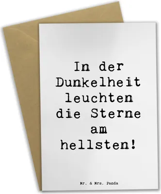 Produktbild von Mr. & Mrs. Panda Klappkarte Spruch Angst vor Dunkelheit überwinden - Weiß - Geschenk, positivity, osterkarten, neujahrskarte, Glückwunschkarte, weihnachtskarten, Mut