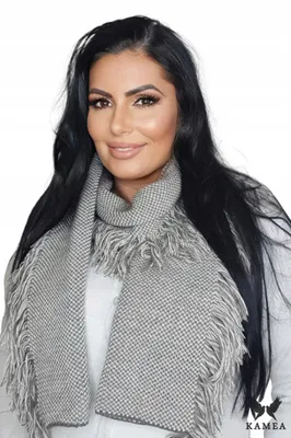 Produktbild von Kamea Aldura Damen Winter Schal mit Pepita-Muster und Fransen
