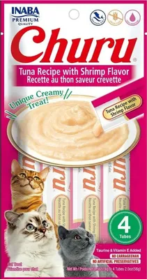 Produktbild von INABA Churu Tuna with shrimp flavour - Katze behandeln - 4x14 g