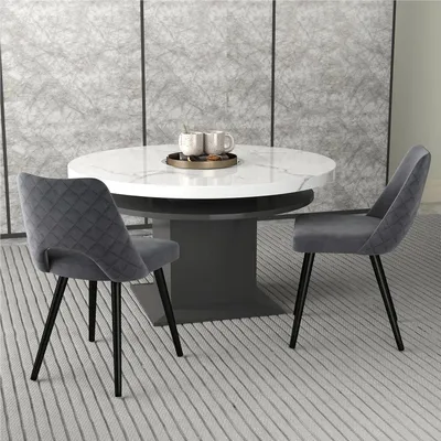Image de Chaises de salle à manger – Lot de deux chaises de cuisine modernes, rembourrées et avec dossier ouvert