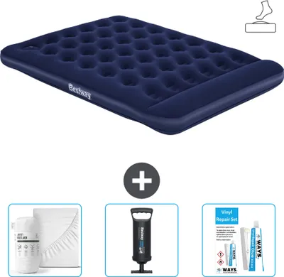Obrázek produktu pro Bestway nafukovací matrace - pro 2 osoby - 152 x 203 x 28 cm - modrá - včetně příslušenství