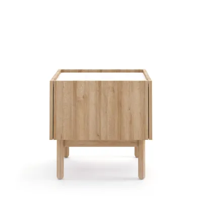 Produktbild von BETTSO Ein Minimalistischer und Stilvoller Nachttisch Nachtkommode für Schlafzimmer BOHO Hellbraun Eiche mit Weiß Marmor
