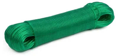 Wäscheleine 50 m, grün, mit Stahlkern, PVC-beschichtet, reißfest