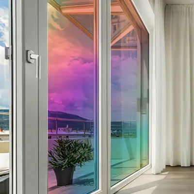 Produktbild von DIMEXACT - DIMEXACT Transparente dichroitische Klebefolie in einer Rolle von 138 cm x 5 Meter(n) -138 cm x 5 m - en Rouleau