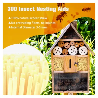 Produktbild von Nisthülsen für Wildbienen, 14,5 cm lang, 300 Stück, Füllmaterial für Insektenhotel
