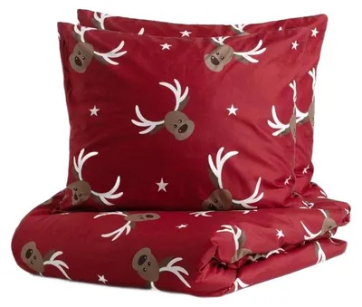 Zdjęcie produktu dla HOMLA Pościel świąteczna C REINDEER z mikrofibry w renifery 160x200 + 2*50x60 cm
