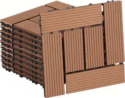 Produktbild von Aopunly WPC-Fliesen 33er Set Terrassenfliesen 30x30cm Fliesenset im Klicksystem