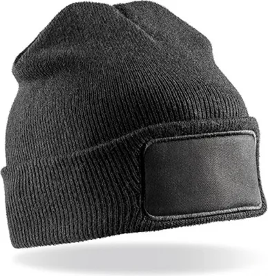 Produktbild von Result Winter Essentials RC027X | Double Knit Printers Beanie - Farbe: Black - Größe: One Size