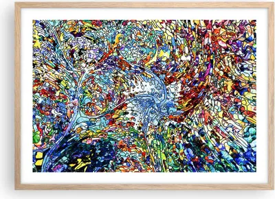 Produktbild von Gerahmtes Poster - Rahmen in heller Eiche - Abstraktion modern - 70x50 cm - Wand Bild - Wanddeko - Wandbilder - Wandposter - Bilderrahmen - Bilder - Kunstdruck - Wandbild - P2NAA70x50-4045