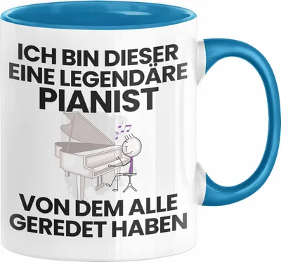 Produktbild von Pianist Geschenk Tasse Lustige Geschenkidee Geburtstag für Pianist Ich Bin Dieser Legendäre Pianist Von Dem Alle Geredet Haben Kaffee-Becher (Blau)