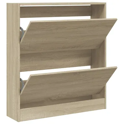 Obrázok produktu pre vidaXL Botník Sonoma dub 80x21x87,5 cm Materiál na báze dreva