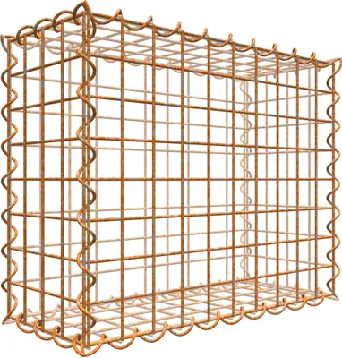 Obrázek produktu pro Rezavý gabion 50 cm x 40 cm x 20 cm (D x V x H), velikost ok 5 cm x 5 cm, spirála