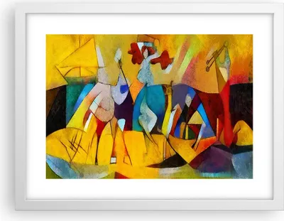 Produktbild von Gerahmtes Poster - Weißer Rahmen - Abstraktion modern - 40x30 cm - Wand Bild - Wanddeko - Wandbilder - Kunstposter - Wandposter - Bilderrahmen - Bilder - Kunstdruck - Wandbild - P2WAA40x30-3455
