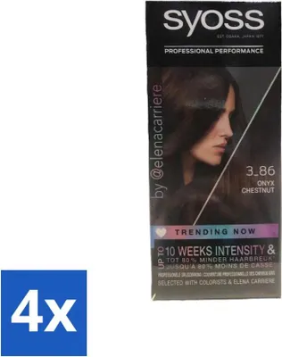 Produktbild von Syoss - Haarfarbe - 3-8 Dunkelgoldbraun - 1 Haarfärbung - Vorteilspack - 4 Stücke