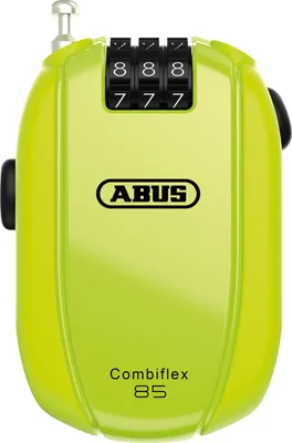 Produktbild von ABUS Kabelschloss Combiflex – Schloss zur Sicherung von Skiern, Helm, Kinderwagen und Gepäck – Break 85 – 85 cm lang – 1,5 mm stark – mit Zahlencode – Neongelb