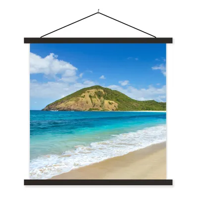Produktbild von MuchoWow® Textilposter Meer - Tropen - Strand - Pflanzen 40x40 cm mit schwarzem Rahmen - Fotos