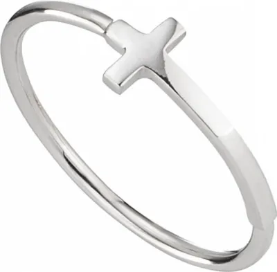 Produktbild von Cai Ring 925/- Sterling Silber rhodiniert Kreuz 41184361545822