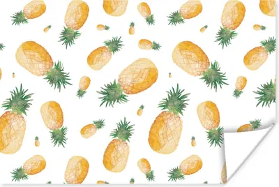 Produktbild von MuchoWow® Poster Ananas - Obst - Weiß 90x60 cm - Schlafzimmer