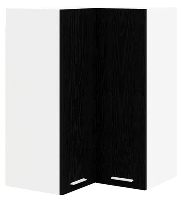 Produktbild von Eckschrank für Küche, Hängeschrank, Eiche, Schwarz und Weiß, 57 x 57 x 80 cm