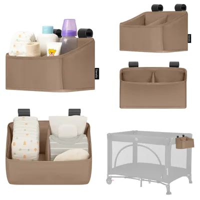 Obrázek produktu pro Lionelo organizér Boční kapsa malá 26 x 12 x 15 cm Vhodný pro cestovní postýlky, dětské postýlky a ohrádky Béžová barva
