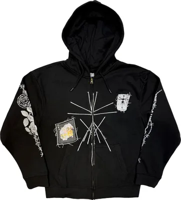 Produktbild von Bring Me The Horizon - "Nailed" Hoodie mit durchgehendem Reißverschluss für Herren/Damen Uni, Rückseitiger Aufdruck RO14752 (L) (Schwarz)
