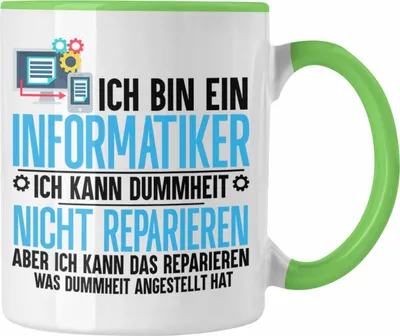 Produktbild von Trendation - Informatiker Tasse Geschenk Programmierer Nerd Coder Geschenkidee Lustiger Spruch (Grün)