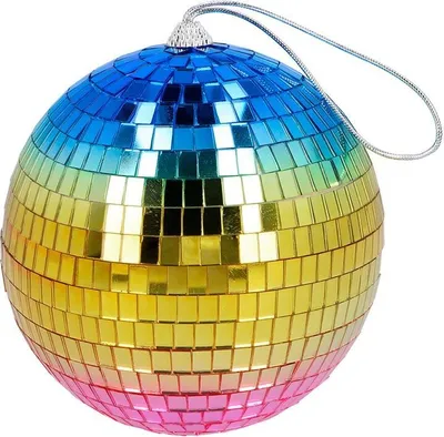Produktbild von Disokugel bunt Regenbogen Disco Party Deko Ø 15 cm