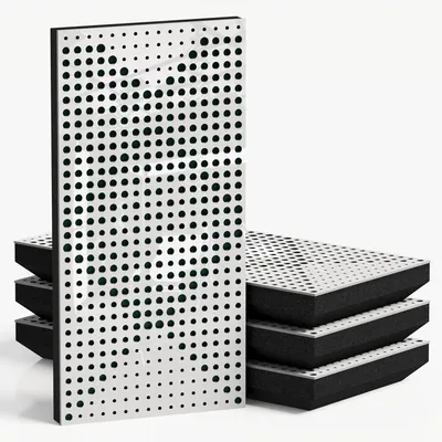 Obrázok produktu pre Sada 8 kusov úzkych akustických panelov WILDS-F, potiahnutých zamatom, rozmer 50x25 cm, farba: biely plast/zelená