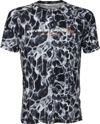 Produktbild von Savage Gear Night UV T-Shirt Black Waterprint - Angelshirt, Größe:XXL