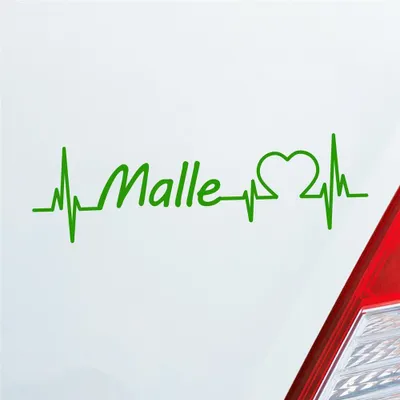 Produktbild von Auto Aufkleber Malle Puls Herzschlag mit Insel Motiv 19x6 cm Hellgrün Sticker Heckscheibenaufkleber