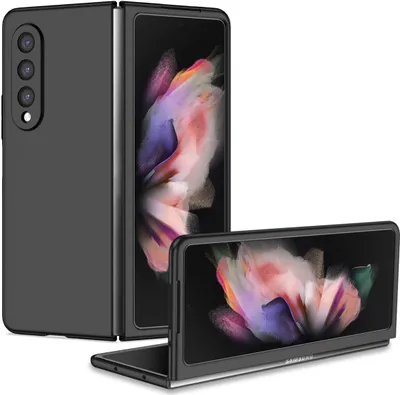 Produktbild von König Design Hülle kompatibel mit Samsung Galaxy Z Fold4 5G Kunststoff Soft Handyhülle - Handy Case Schwarz