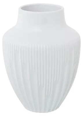 Imagen del producto de Jarrón de cerámica blanco, 18 x 18 x 23 cm, para flores