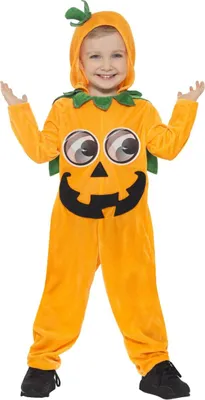 Produktbild von Kürbis-Kostüm für Kinder Halloween-Kostüm orange-schwarz-grün