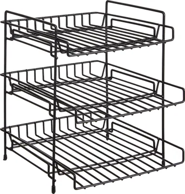 Produktbild von Küchenregal - Badezimmerregal - Arbeitsplattenorganisator mit 3 Ebenen - Spülbeckenorganisator - 30x26x30cm - Schwarz