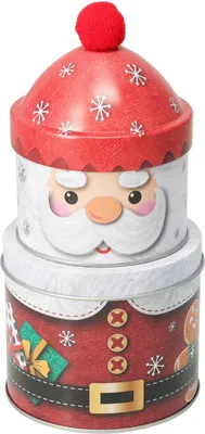 Productafbeelding van Patrová kerstblikje met afbeelding van de Kerstman, 22 cm – meerkleurig, H&L