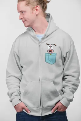 Produktbild von D&B Uni Hoodie ZIPPO00008 Courage Dog HellGrau-Größe XL