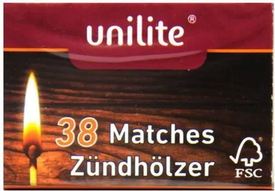 Produktbild von 1 Schachtel Unilite Zündhölzer Streichhölzer Zündholzschachtel Hölzer