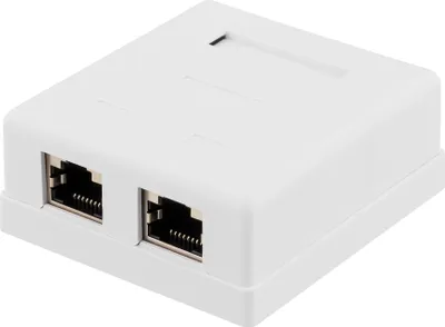 Produktbild von Geschirmte Netzwerkdose, Surface UTP 2xRJ45, Cat6, weiß