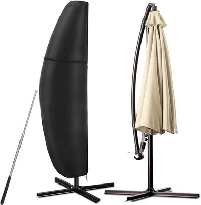 Immagine prodotto di Copertura antivento per ombrellone in tessuto Oxford idrorepellente - Resistente ai raggi UV e alle intemperie - Per il giardino - 280 x 30/80/50 cm