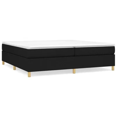 Image de vidaXL Sommier boxspring noir 200x200 cm Tissu