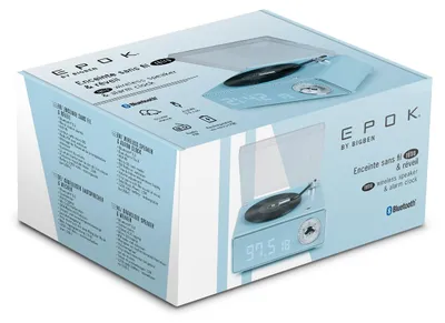 Image de BigBen, haut-parleur Bluetooth rétro et réveil EPOK, bleu
