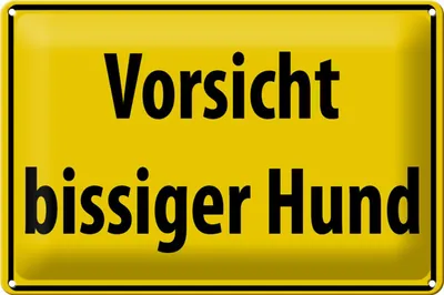 Produktbild von Blechschild Warnschild 30x20cm Vorsicht bissiger Hund