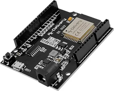 Produktbild von AZ-Delivery Mikrocontroller ESP32 NodeMCU D1 R32 WLAN Entwicklungsboard mit CH340G und WiFi + Bluetooth IoT mit Mikro USB kompatibel mit Arduino, 1x Set