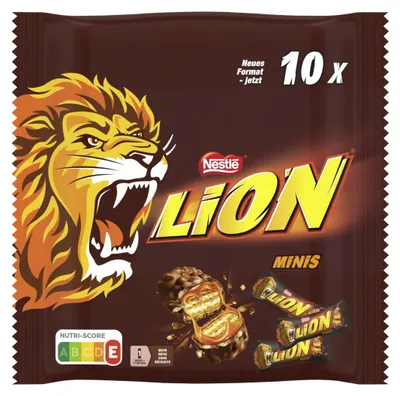 Zdjęcie produktu dla Nestle Lion Mini – wafle z nadzieniem karmelowym, opakowanie 180 g