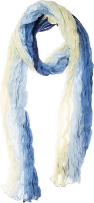 Produktbild von Knitterschal Halstuch Schal XXL Halstuch Schal blau naturweiss Farbverlauf Seide 180x90cm